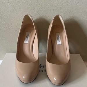 LK Bennett nude patent Sledge heels 35